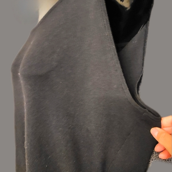 NWT Ashley Stewart black long knitted dress slit lace up sides, Size 18/20 US - Picture 6 of 11